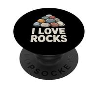 Diseño Entusiasta de la geología I Love Rocks PopSockets PopGrip Adhesivo