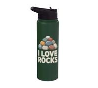 Diseño entusiasta de la geología I Love Rocks Stainless Steel Insulated Water Bottle