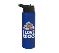 Diseño entusiasta de la geología I Love Rocks Stainless Steel Insulated Water Bottle