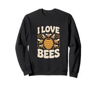 Diseño Entusiasta del Panal de Abejas I Love Bees Sudadera