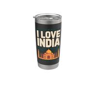Diseño entusiasta del Taj Mahal I Love India Vaso térmico de acero inoxidable de doble pared