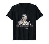Diseño Espartano de Guerrero de Fuerza en Silencio Camiseta