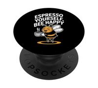 Diseño Espresso Yourself Bee Happy PopSockets PopGrip Adhesivo