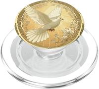 Diseño estético Art Nouveau Paloma de Navidad PopSockets PopGrip para MagSafe