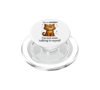 Diseño felino de Gato Enojado no Hablando Conmigo Mismo PopSockets PopGrip para MagSafe
