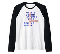Diseño Feminista Empower Mujeres Inspiración Activismo Camiseta Manga Raglan