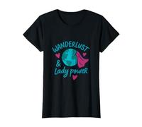 Diseño Feminista Wanderlust & Lady Power Globe Camiseta