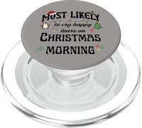 Diseño Festivo de Navidad con lágrimas Felices más probables PopSockets PopGrip para MagSafe