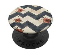 Diseño floral cheurón, diseño abstracto, divertido patrón rústico PopSockets PopGrip Adhesivo
