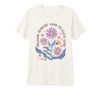 Diseño Floral Cristiano de Bloom Where God Plante You Camiseta Premium