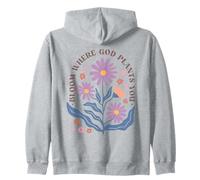 Diseño Floral Cristiano de Bloom Where God Plante You Sudadera con Capucha