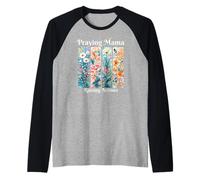 Diseño Floral de fe de mamá Que Reza levantando Flechas Camiseta Manga Raglan