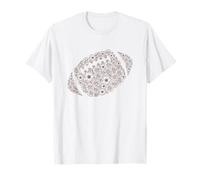 Diseño Floral de fútbol Retro gráfico de patrón de Flores para fanáticos Camiseta