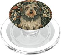 Diseño Floral de jabalí Salchicha de Pelo de Alambre PopSockets PopGrip para MagSafe