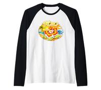 Diseño Floral de Kona Hawaii, Playa Tropical, Puesta de Sol Camiseta Manga Raglan