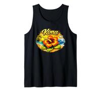 Diseño Floral de Kona Hawaii, Playa Tropical, Puesta de Sol Camiseta sin Mangas