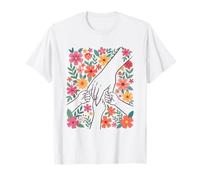 Diseño Floral de Manos Unidas Celebrando el Amor Comunitario Camiseta