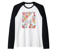 Diseño Floral de Manos Unidas Celebrando el Amor Comunitario Camiseta Manga Raglan
