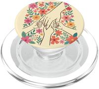 Diseño Floral de Manos Unidas Celebrando el Amor Comunitario PopSockets PopGrip para MagSafe