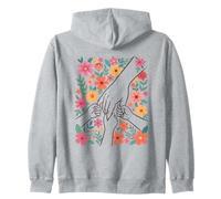 Diseño Floral de Manos Unidas Celebrando el Amor Comunitario Sudadera con Capucha