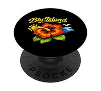 Diseño Floral de Playa Tropical de Big Island, Hawái PopSockets PopGrip Adhesivo