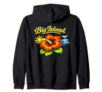 Diseño Floral de Playa Tropical de Big Island, Hawái Sudadera con Capucha
