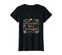 Diseño Floral Inspirador florece con Fuerza Camiseta