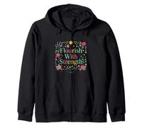 Diseño Floral Inspirador florece con Fuerza Sudadera con Capucha