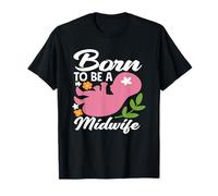 Diseño floral para bebé nacido para ser comadrona Camiseta