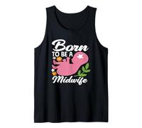 Diseño floral para bebé nacido para ser comadrona Camiseta sin Mangas