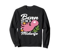 Diseño floral para bebé nacido para ser comadrona Sudadera