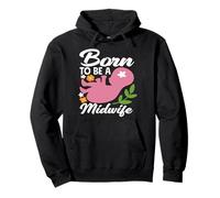 Diseño floral para bebé nacido para ser comadrona Sudadera con Capucha