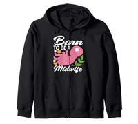 Diseño floral para bebé nacido para ser comadrona Sudadera con Capucha
