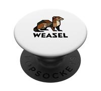 Diseño geométrico de comadreja para amantes de los animales PopSockets PopGrip Adhesivo