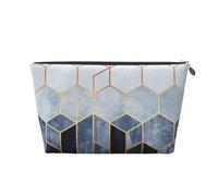Diseño geométrico de Oro Azul, Bolsa de artículos de tocador Bolsa de Maquillaje Bolsa de cosméticos Bolsa de artículos de tocador de Viaje portátil