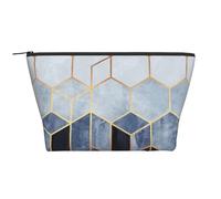 Diseño geométrico de Oro Azul, Bolsa de artículos de tocador Bolsa de Maquillaje Bolsa de cosméticos Bolsa de artículos de tocador de Viaje portátil