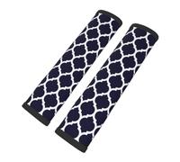 Diseño geométrico marroquí moderno en azul marino, Almohadillas para cinturón de seguridad de coche, paquete de 2 almohadillas para arnés, funda multifuncional para cinturón de seguridad