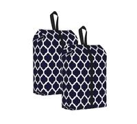 Diseño geométrico marroquí Moderno en Azul Marino， Bolsas de Viaje para Zapatos (Paquete de 2), Bolsas Impermeables para Guardar Zapatos, Organizador de Zapatos para Viajes y hogar.