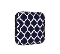 Diseño geométrico marroquí Moderno en Azul Marino,Bolsas para Guardar compresas sanitarias, Bolsas para la menstruación para Mujeres y Adolescentes.