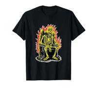 Diseño gótico de Terror del Rey Esqueleto en el Trono llameante Camiseta
