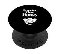Diseño gráfico con Cita de una Linda Abeja Kawaii de Sweeter Than Honey PopSockets PopGrip Adhesivo