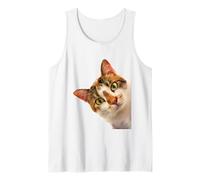 Diseño gráfico Curioso Lindo de mármol con Ojos Verdes Camiseta sin Mangas
