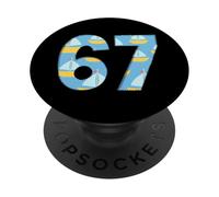 Diseño gráfico de 67 números de velero, Barco náutico y Costa PopSockets PopGrip Adhesivo