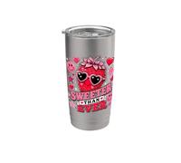 Diseño gráfico de fresa más dulce que nunca Vaso térmico de acero inoxidable de doble pared