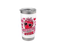 Diseño gráfico de fresa más dulce que nunca Vaso térmico de acero inoxidable de doble pared