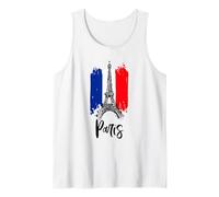 Diseño gráfico de la Torre Eiffel y la Bandera de Francia Camiseta sin Mangas