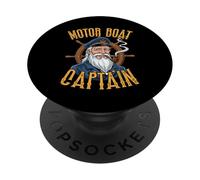 Diseño gráfico de lancha a Motor para capitán de lancha PopSockets PopGrip Adhesivo