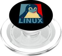 Diseño gráfico de Linux Tux Penguin PopSockets PopGrip para MagSafe