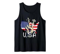 Diseño gráfico de Mapa de Estados Unidos con Dos Dedos hacia Arriba. Camiseta sin Mangas