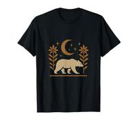 Diseño gráfico de naturaleza rústica de oso y luna Camiseta